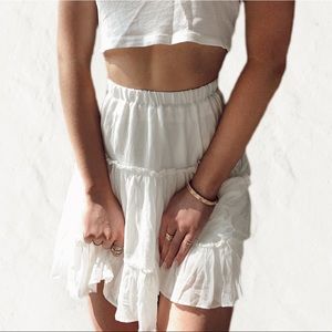 HIGH WAISTED RUFFLE MINI SKIRT